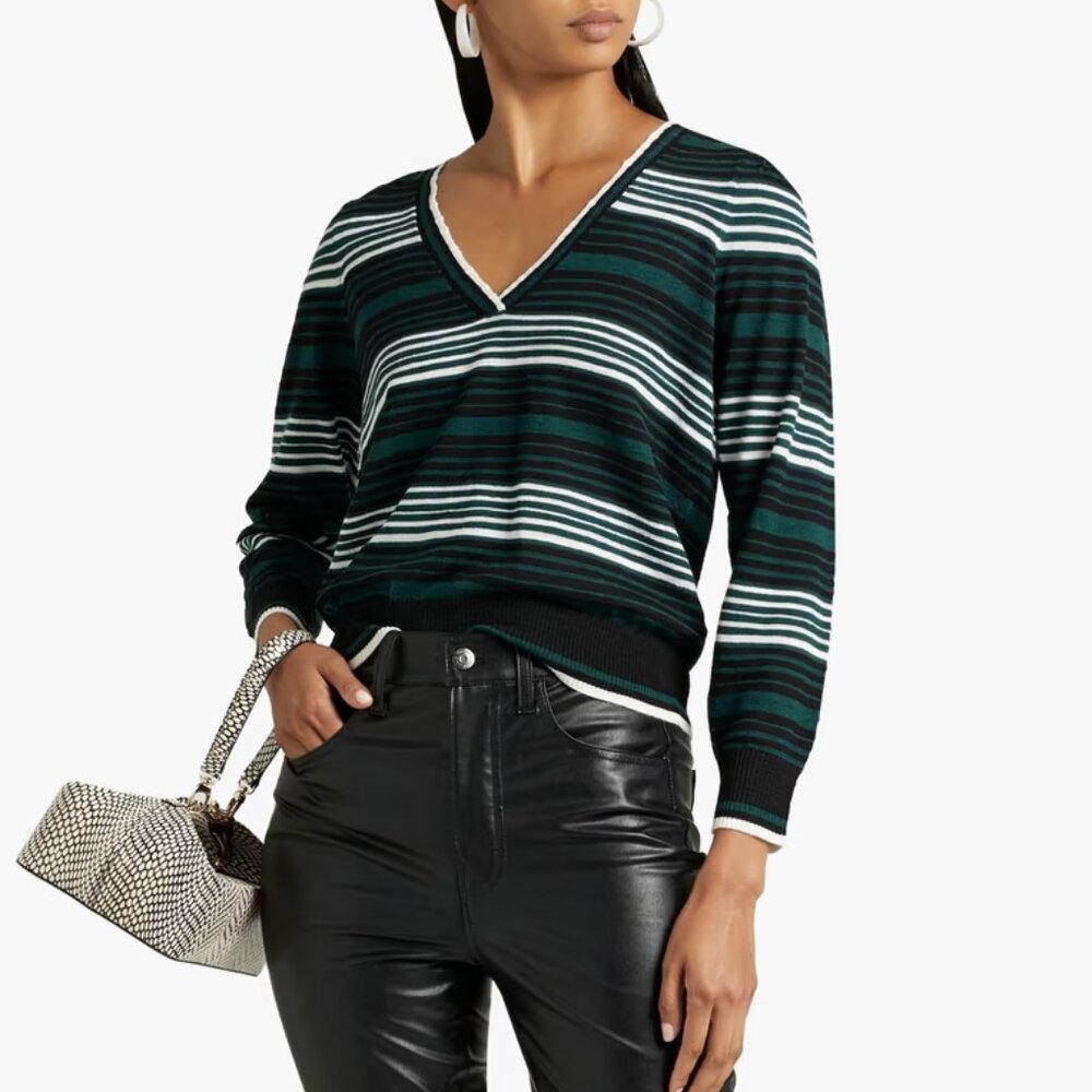 Veronica Beard Palmas Striped Sweater